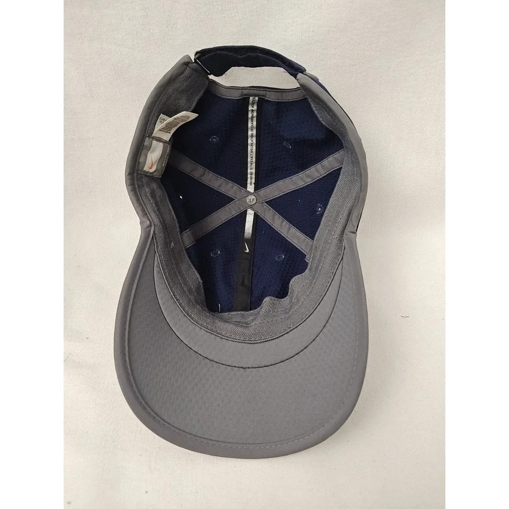VINTAGE Nike Hat Cap Men's Blue StrapBack‎ Grey Tag Swoosh Running 209427-451